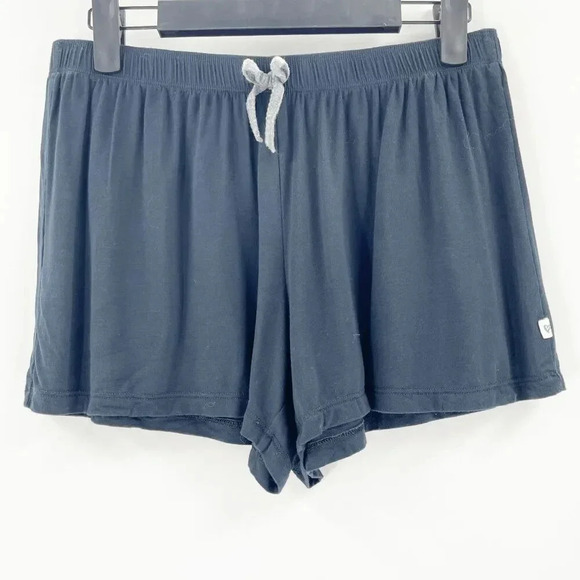 J+B Womens Sleep Short Size S Navy Blue Drawstring Mini Mid Rise Soft Flowy - Picture 1 of 3